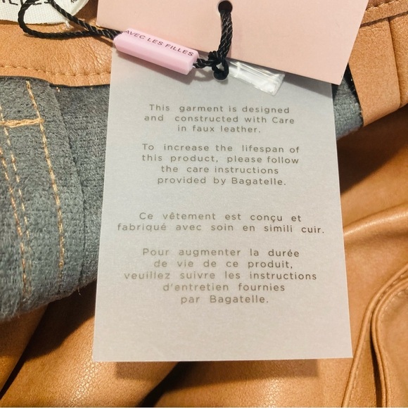 AVEC LES FILLES Sz L Faux Leather Wide Leg Cargo Pockets High Rise Pants  NEW - Picture 14 of 16